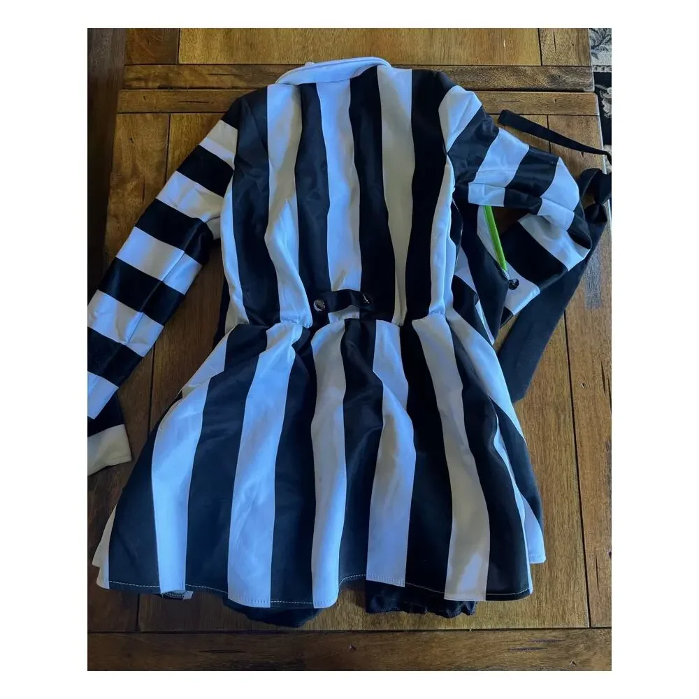 Spirit Halloween Beetlejuice Girls Costume Large 12-14 Dress Tie Missing Bow